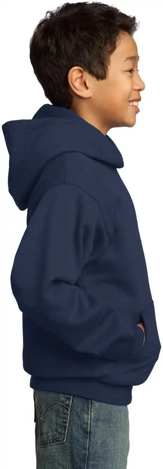 Port &amp; Company Pc90yh Youth Core Fleece Pullover Hooded Sweatshirt Navy