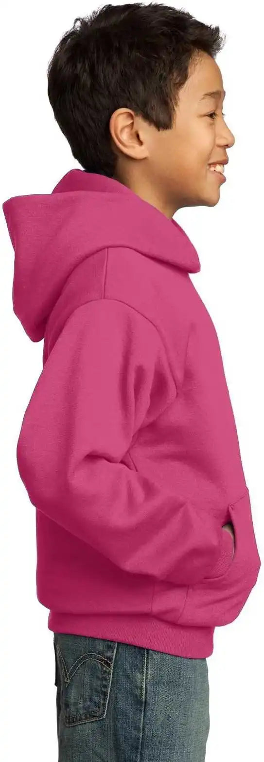 Port &amp; Company Pc90yh Youth Core Fleece Pullover Hooded Sweatshirt Sangria