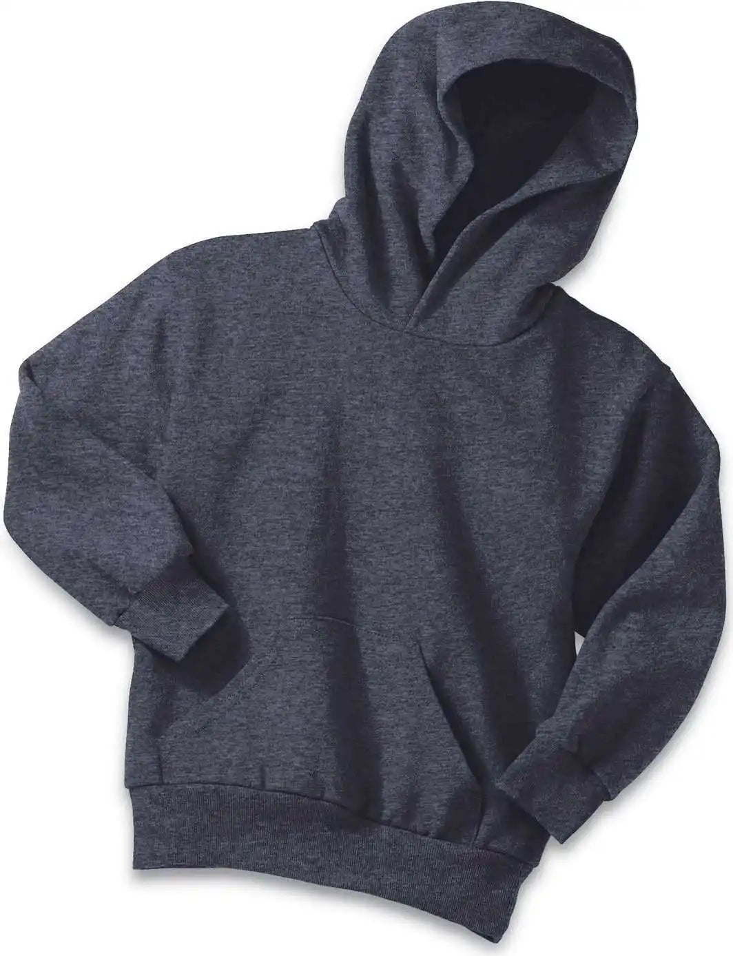 Port &amp; Company Pc90yh Youth Core Fleece Pullover Hooded Sweatshirt Heather Navy