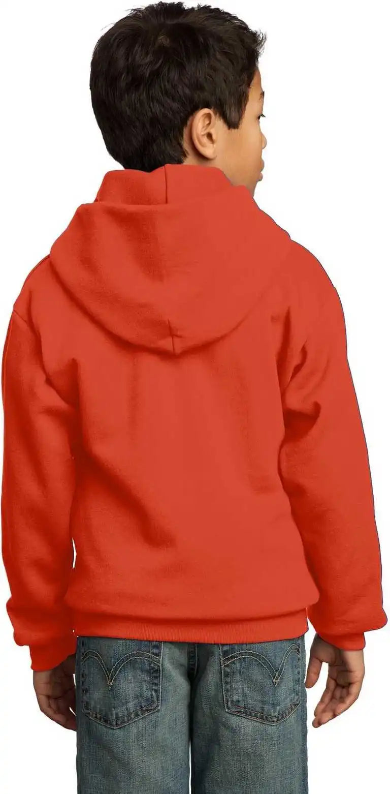 Port & Company Pc90yh Youth Core Fleece Pullover Hooded Sweatshirt Orange