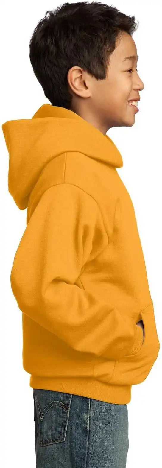 Port &amp; Company Pc90yh Youth Core Fleece Pullover Hooded Sweatshirt Gold