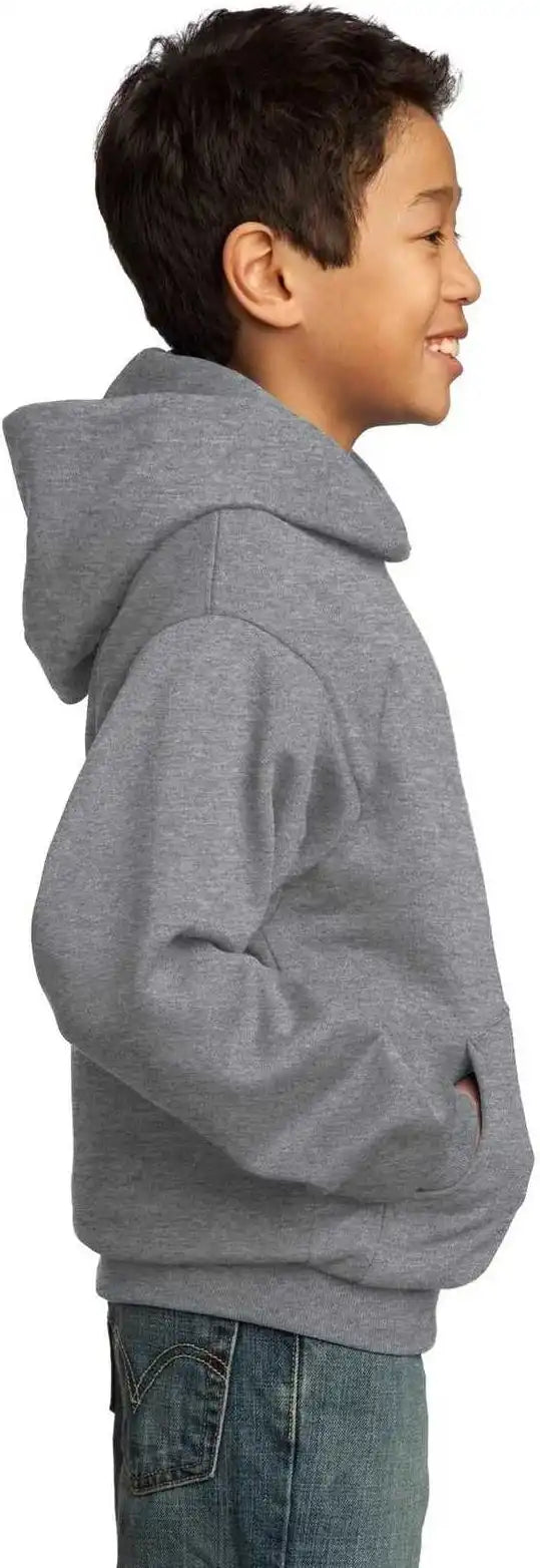Port &amp; Company Pc90yh Youth Core Fleece Pullover Hooded Sweatshirt Athletic Heather