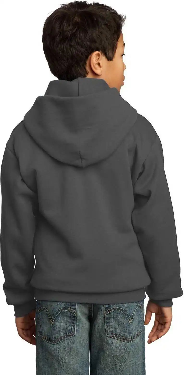 Port & Company Pc90yh Youth Core Fleece Pullover Hooded Sweatshirt Charcoal