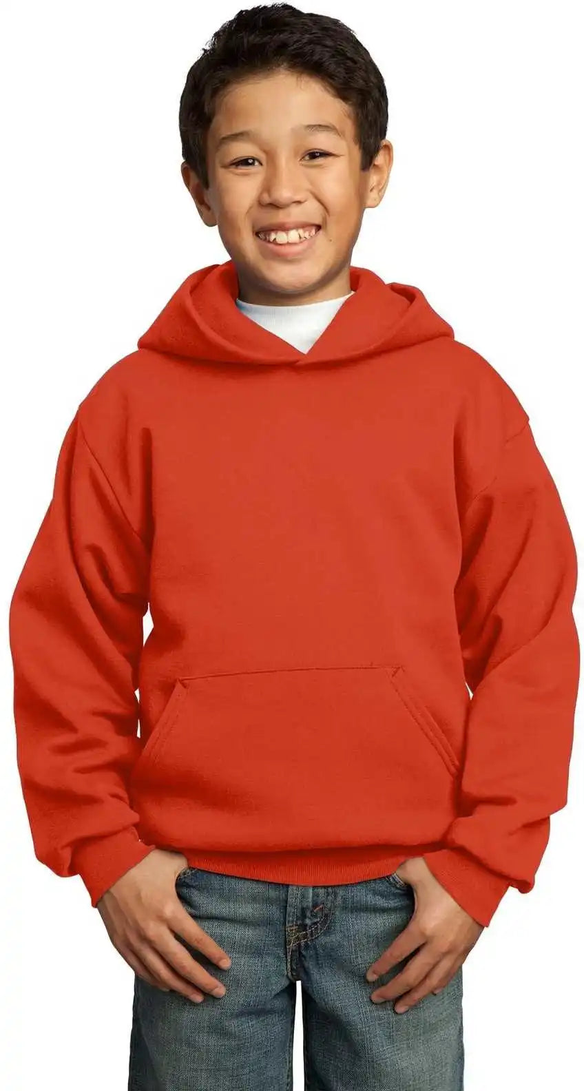 Port & Company Pc90yh Youth Core Fleece Pullover Hooded Sweatshirt Orange