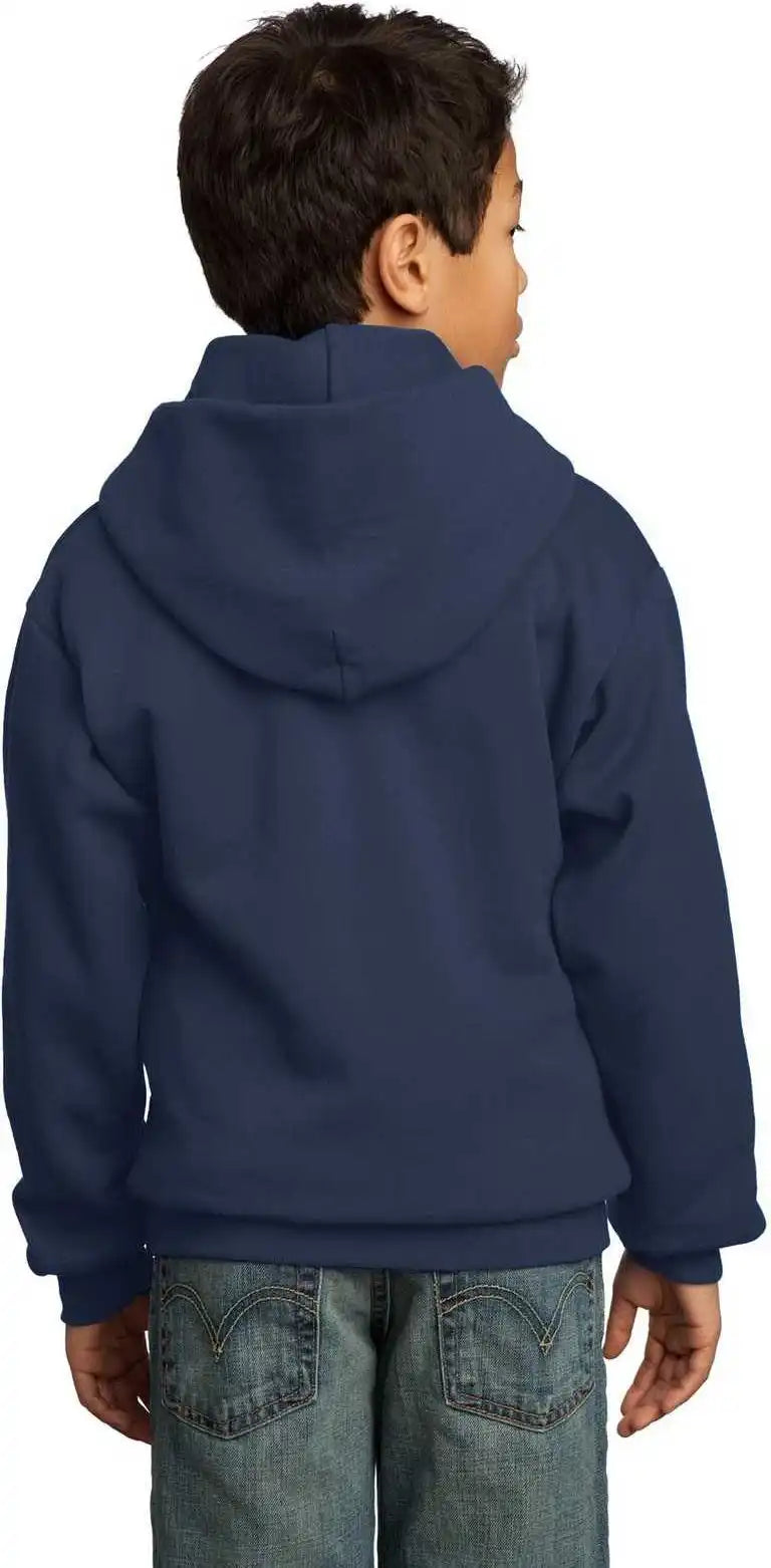 Port &amp; Company Pc90yh Youth Core Fleece Pullover Hooded Sweatshirt Navy