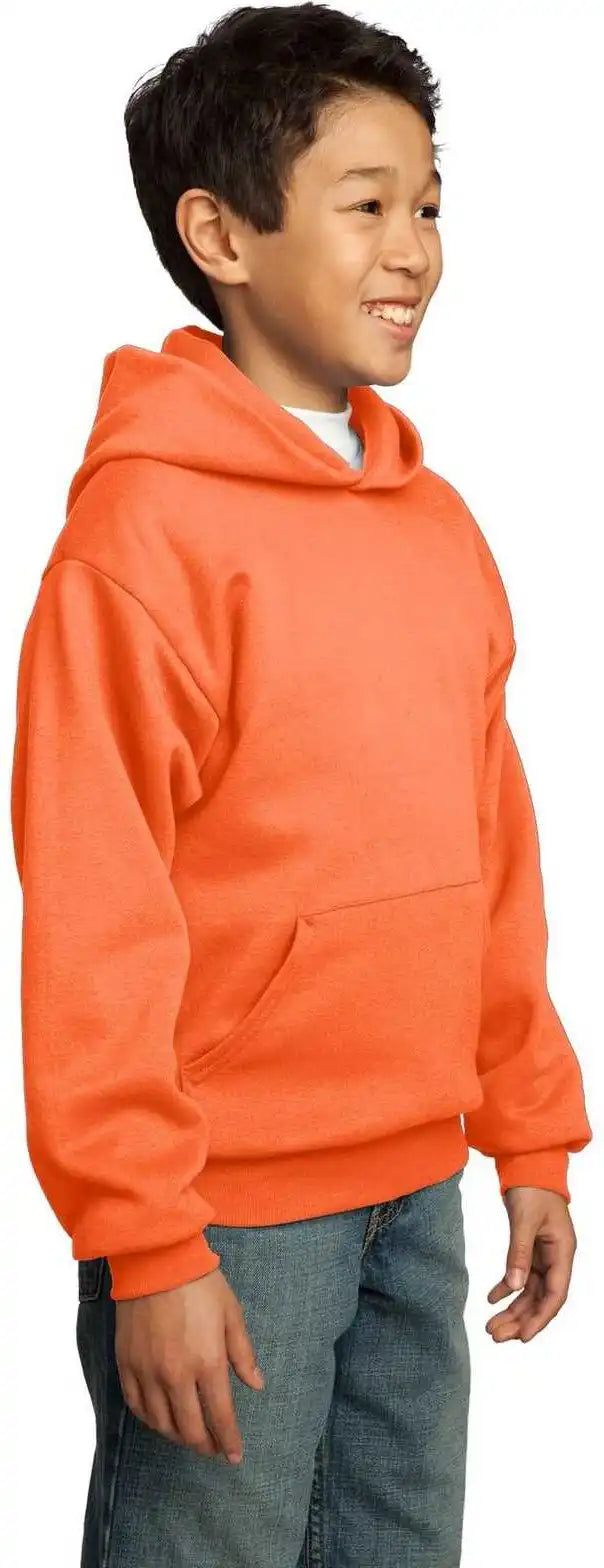 Port &amp; Company Pc90yh Youth Core Fleece Pullover Hooded Sweatshirt - Neon Orange