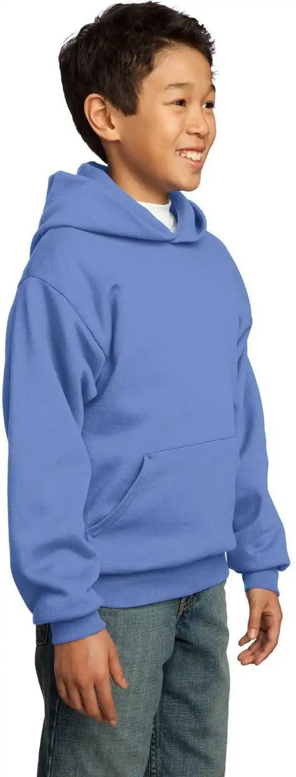 Port &amp; Company Pc90yh Youth Core Fleece Pullover Hooded Sweatshirt Carolina Blue