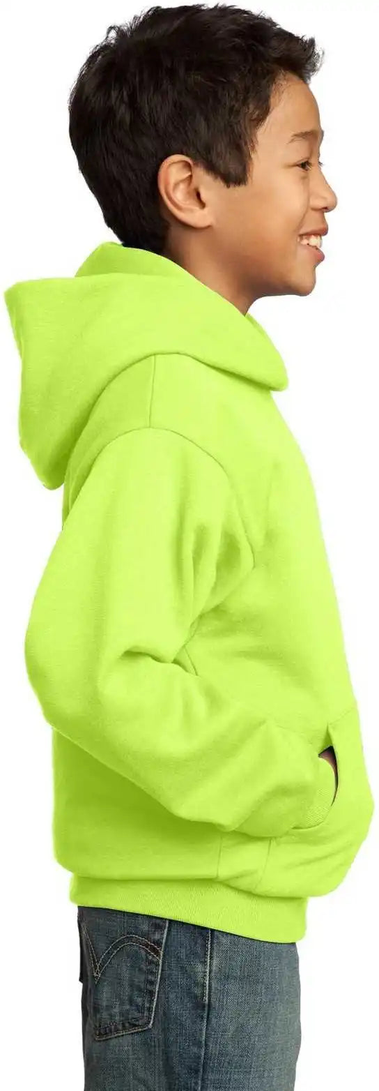 Port & Company Pc90yh Youth Core Fleece Pullover Hooded Sweatshirt Neon Yellow