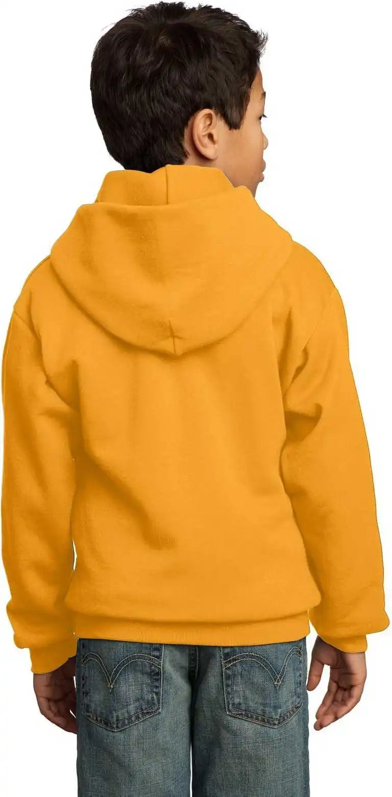 Port &amp; Company Pc90yh Youth Core Fleece Pullover Hooded Sweatshirt Gold