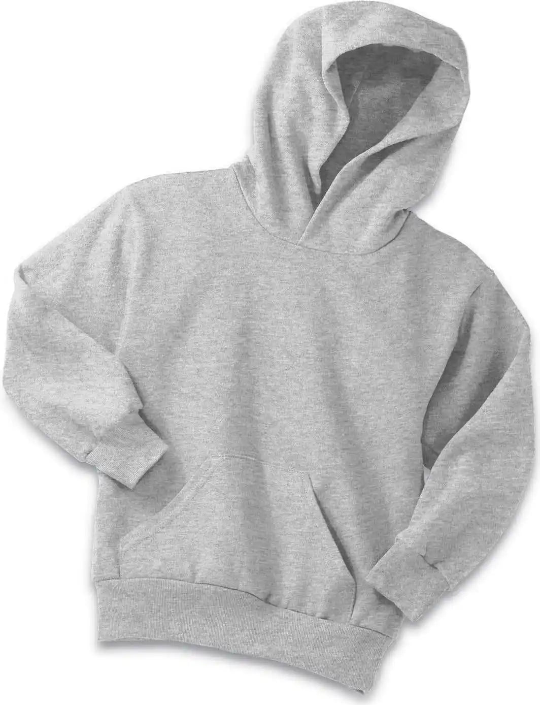 Port &amp; Company Pc90yh Youth Core Fleece Pullover Hooded Sweatshirt Ash