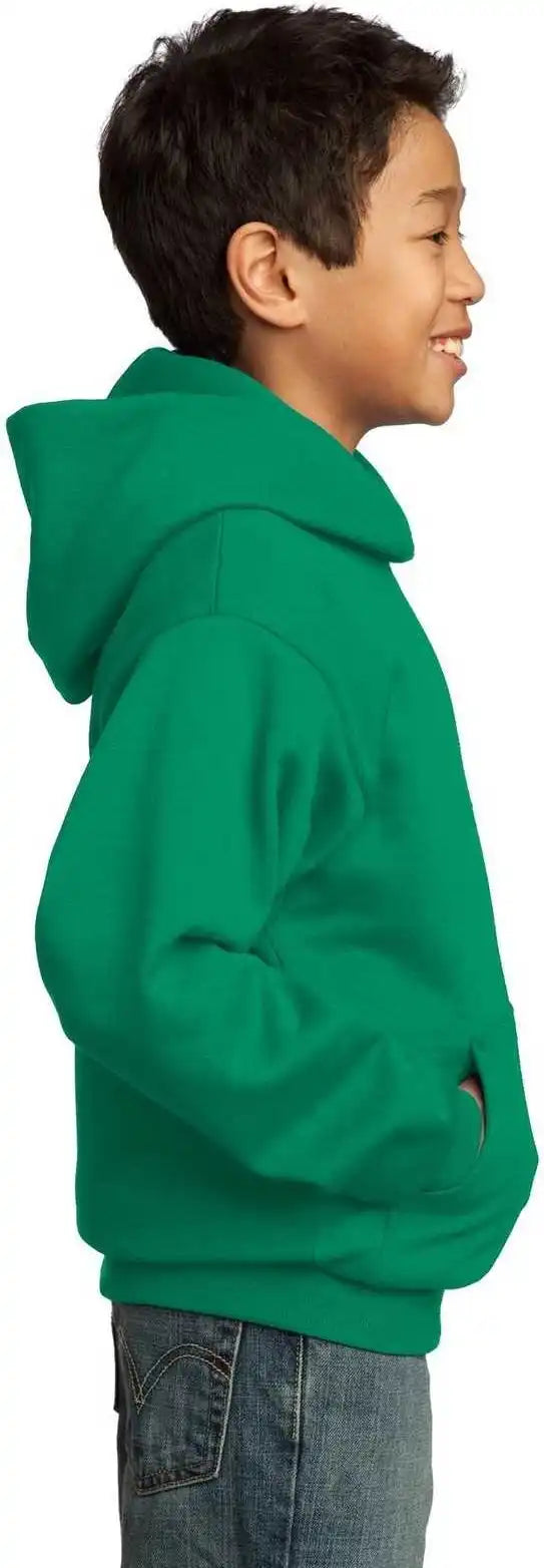 Port &amp; Company Pc90yh Youth Core Fleece Pullover Hooded Sweatshirt Kelly Green
