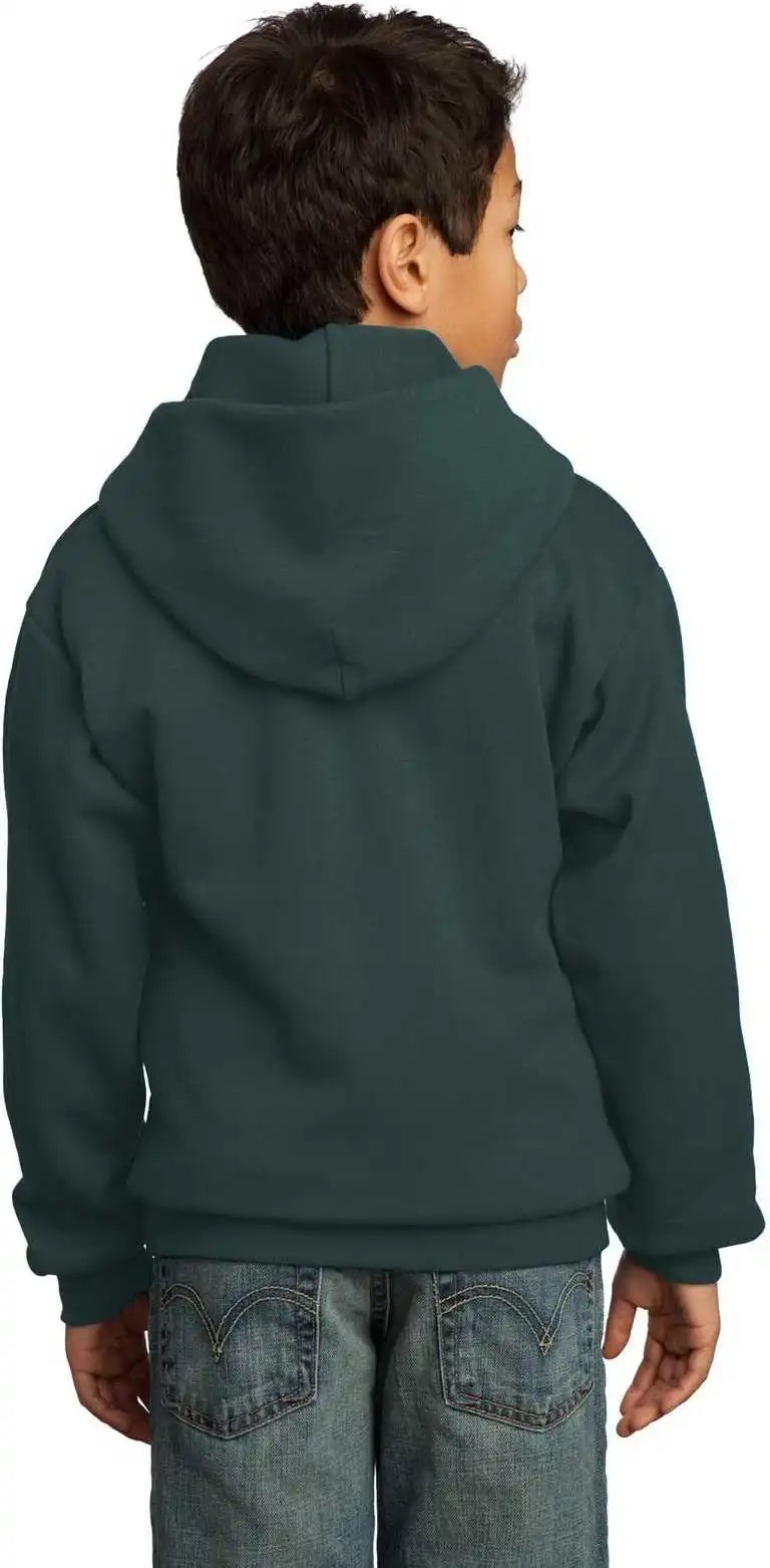 Port & Company Pc90yh Youth Core Fleece Pullover Hooded Sweatshirt Dark Green