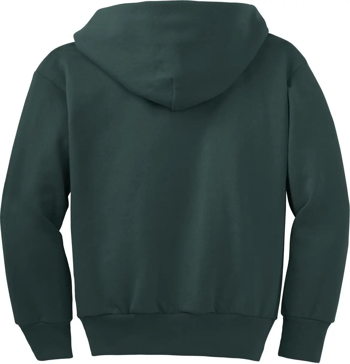 Port & Company Pc90yzh co Youth Core Fleece Full-zip Hooded Sweatshirt - Dark Green