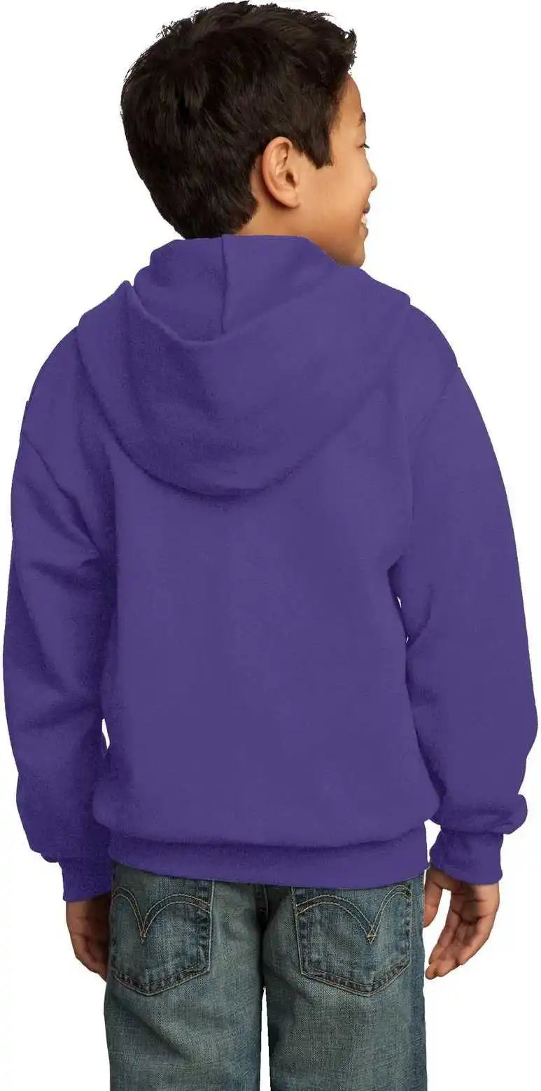 Port & Company Pc90yzh Youth Core Fleece Full Zip Hooded Sweatshirt Purple