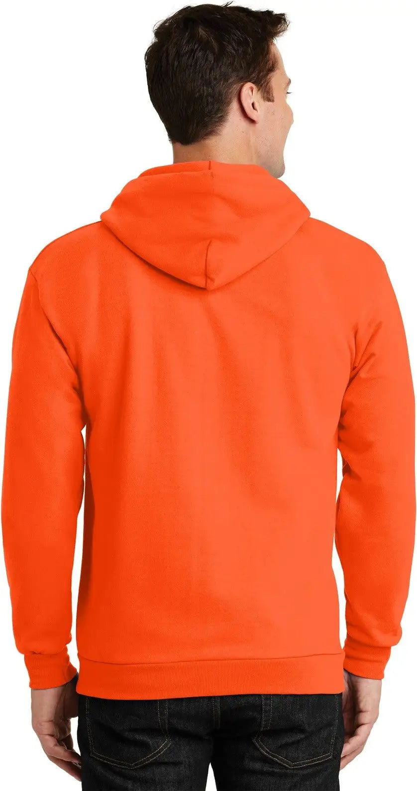 Port & Company Pc90zh co Essential Fleece Full-zip Hooded Sweatshirt - Safety Orange