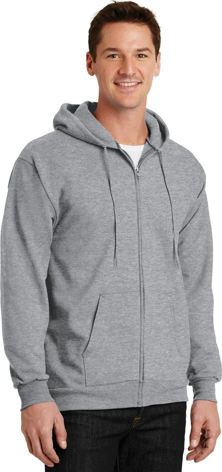 Port & Company Pc90zh co Essential Fleece Full-zip Hooded Sweatshirt - Athletic Heather