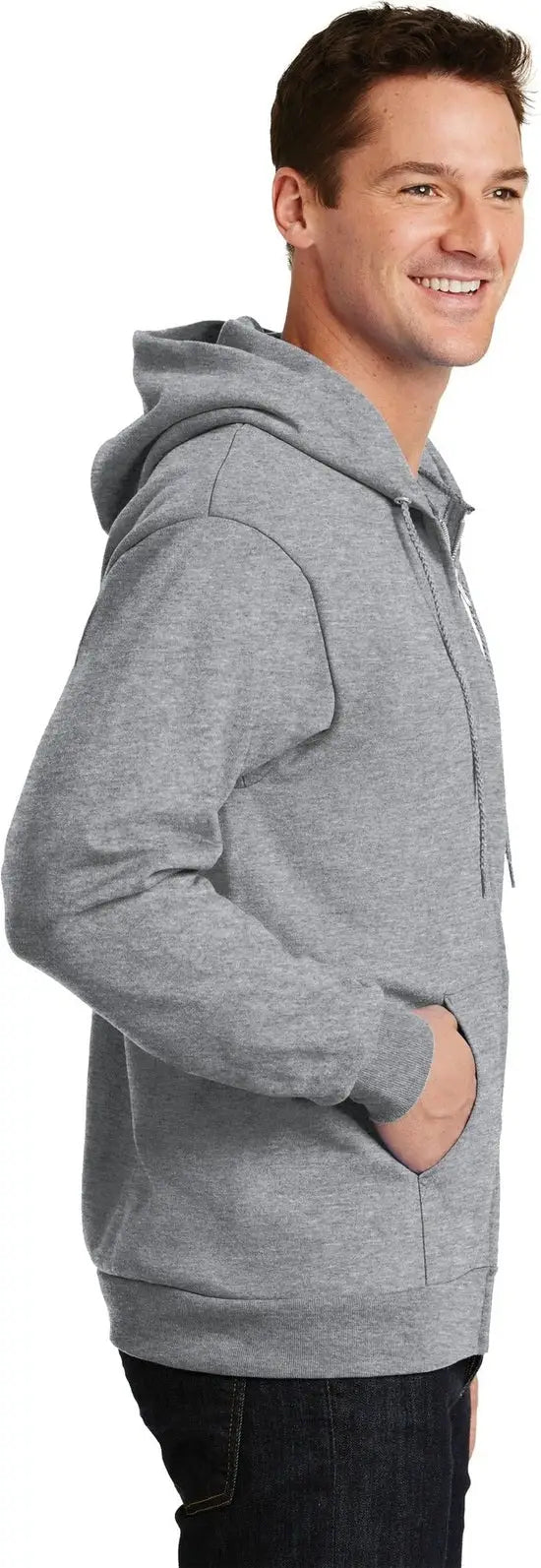 Port & Company Pc90zh co Essential Fleece Full-zip Hooded Sweatshirt - Athletic Heather