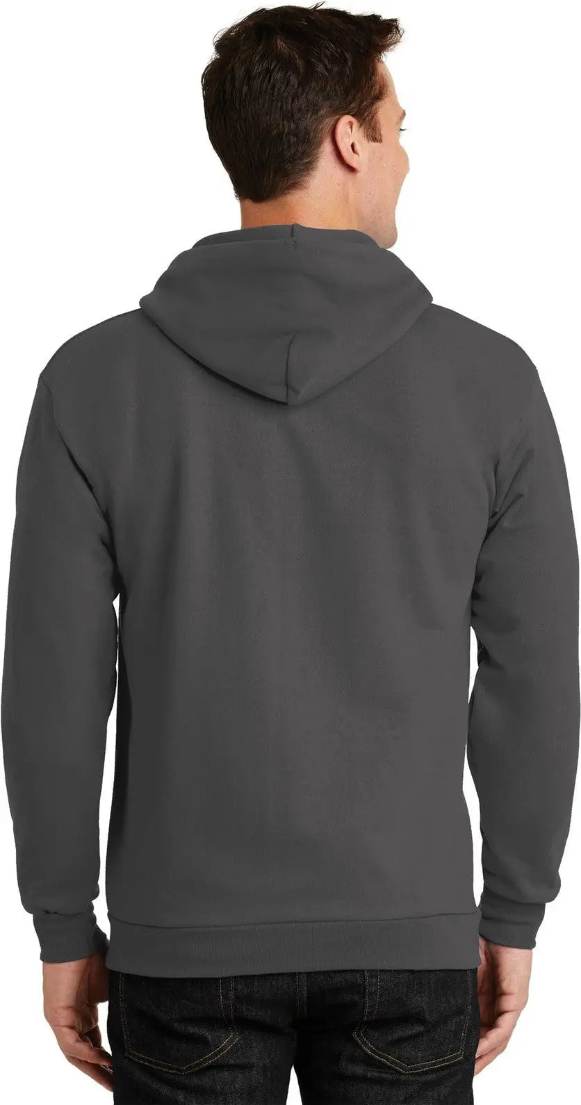 Port & Company Pc90zh co Essential Fleece Full-zip Hooded Sweatshirt - Charcoal