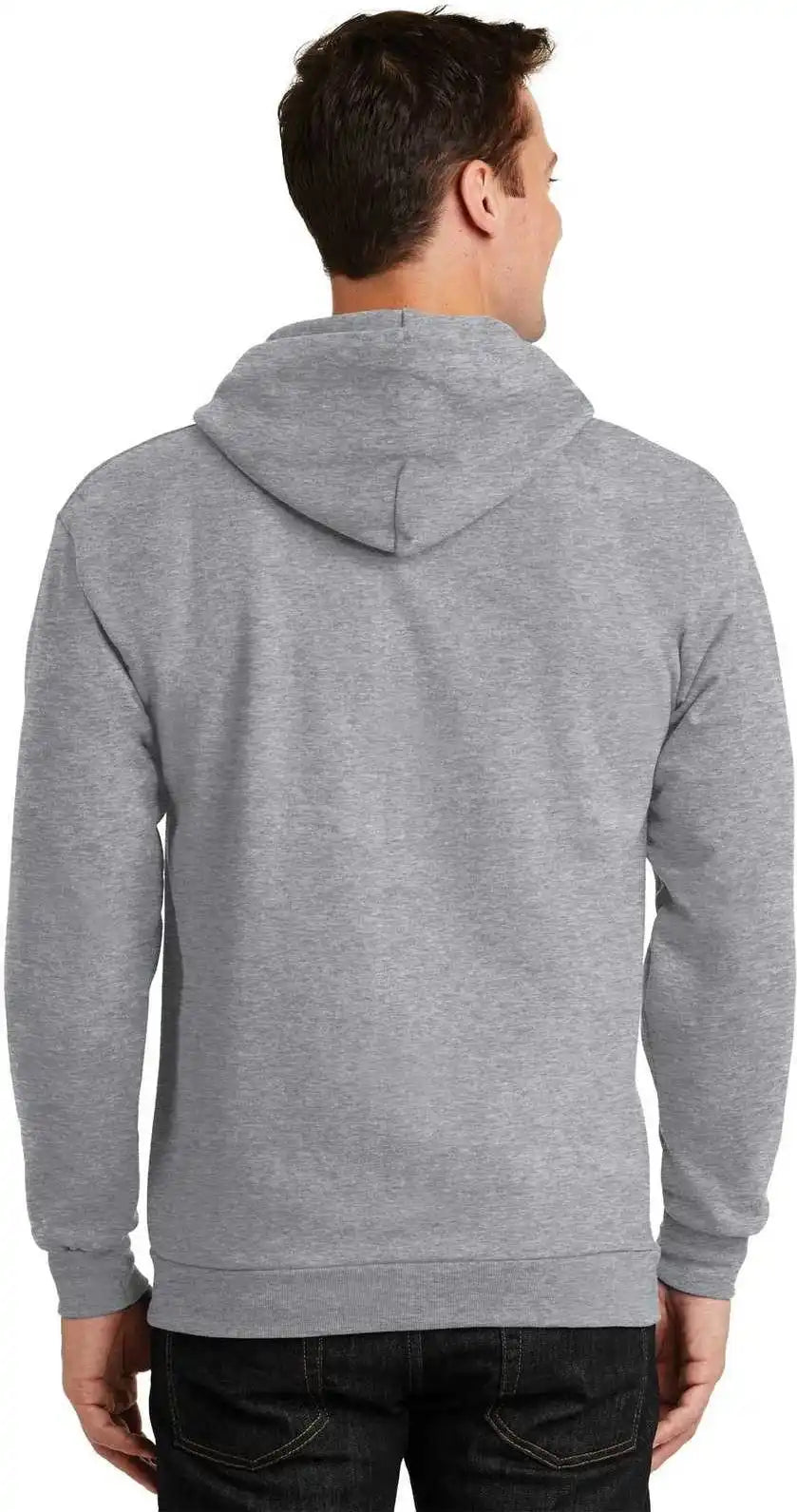 Port & Company Pc90zh Essential Fleece Full Zip Hooded Sweatshirt Athletic Heather