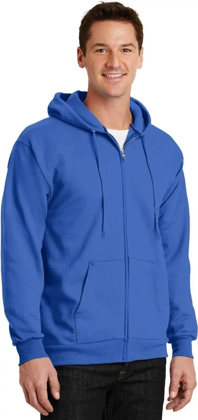 Port & Company Pc90zh Essential Fleece Full-zip Hooded Sweatshirt - Royal