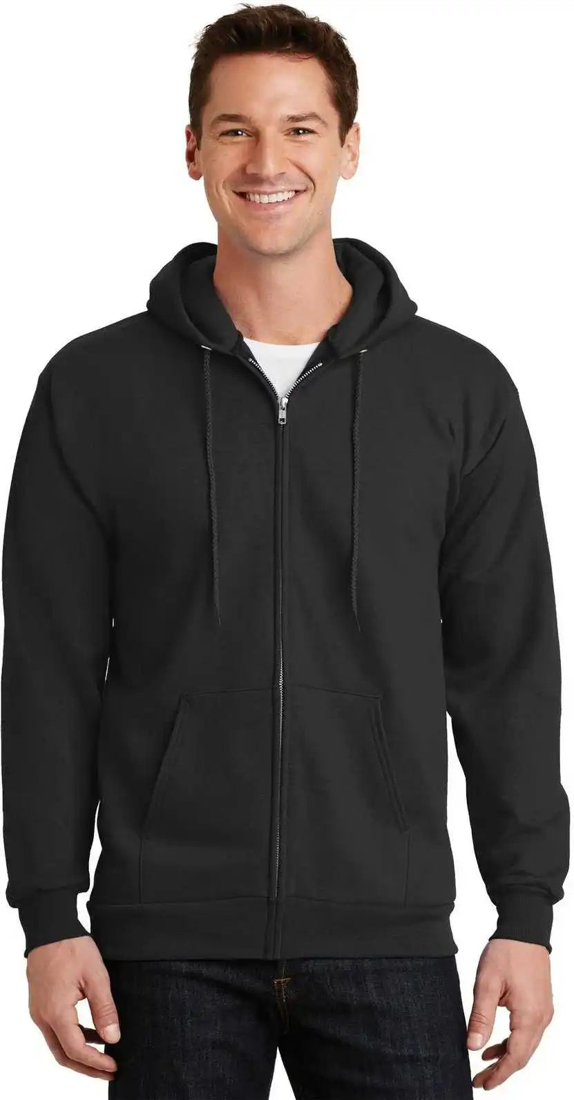 Port & Company Pc90zh Essential Fleece Full Zip Hooded Sweatshirt Jet Black