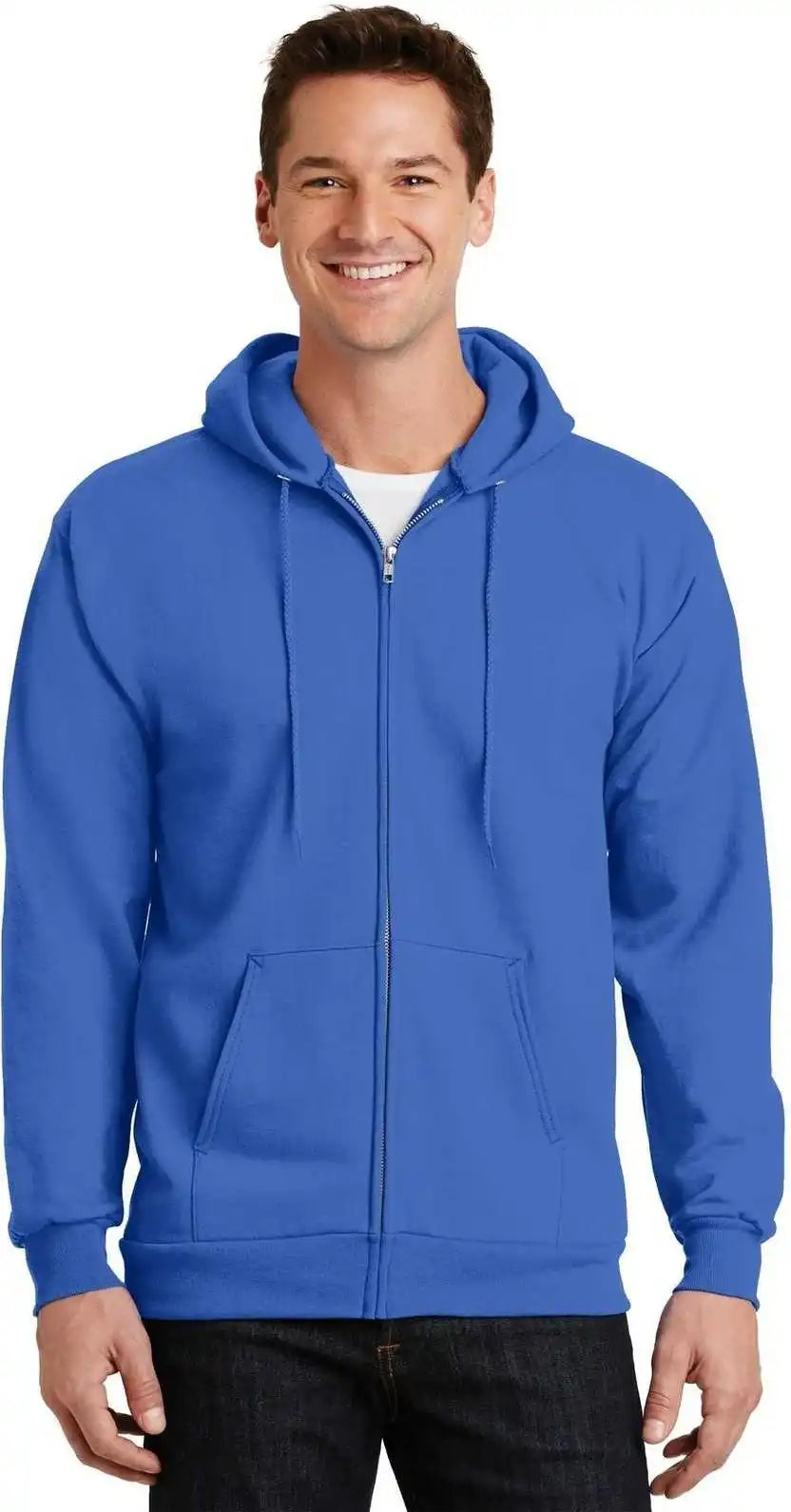Port & Company Pc90zh Essential Fleece Full Zip Hooded Sweatshirt Royal