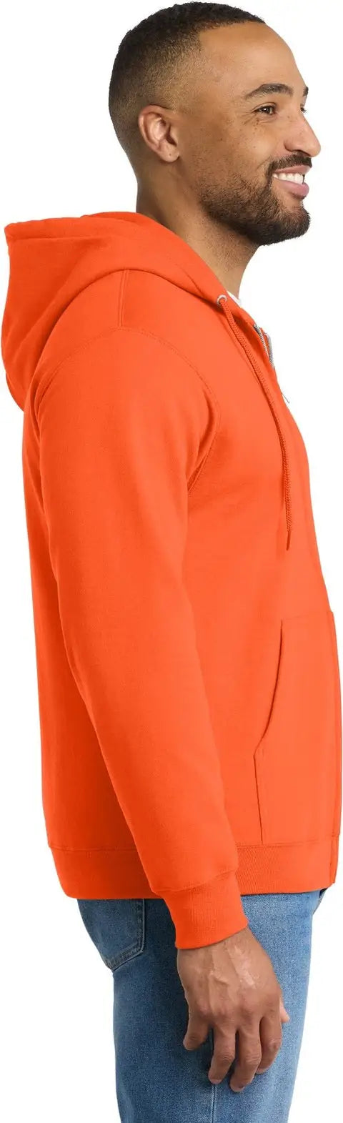 Port & Company Pc90zht co Tall Essential Fleece Full-zip Hooded Sweatshirt - Safety Orange