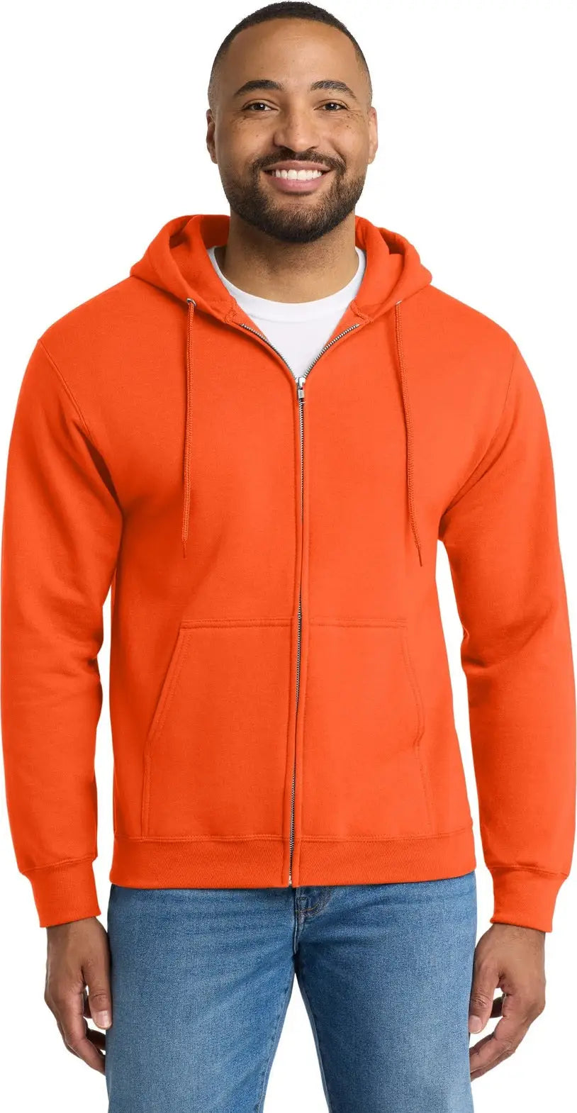 Port & Company Pc90zht co Tall Essential Fleece Full-zip Hooded Sweatshirt - Safety Orange