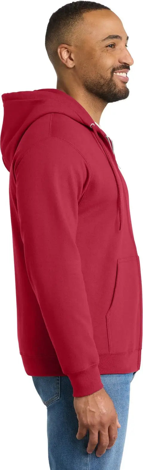 Port & Company Pc90zht co Tall Essential Fleece Full-zip Hooded Sweatshirt - Red