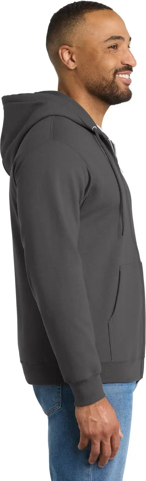 Port & Company Pc90zht co Tall Essential Fleece Full-zip Hooded Sweatshirt - Charcoal