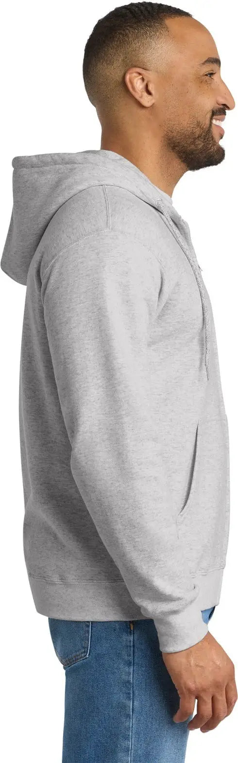 Port & Company Pc90zht co Tall Essential Fleece Full-zip Hooded Sweatshirt - Ash