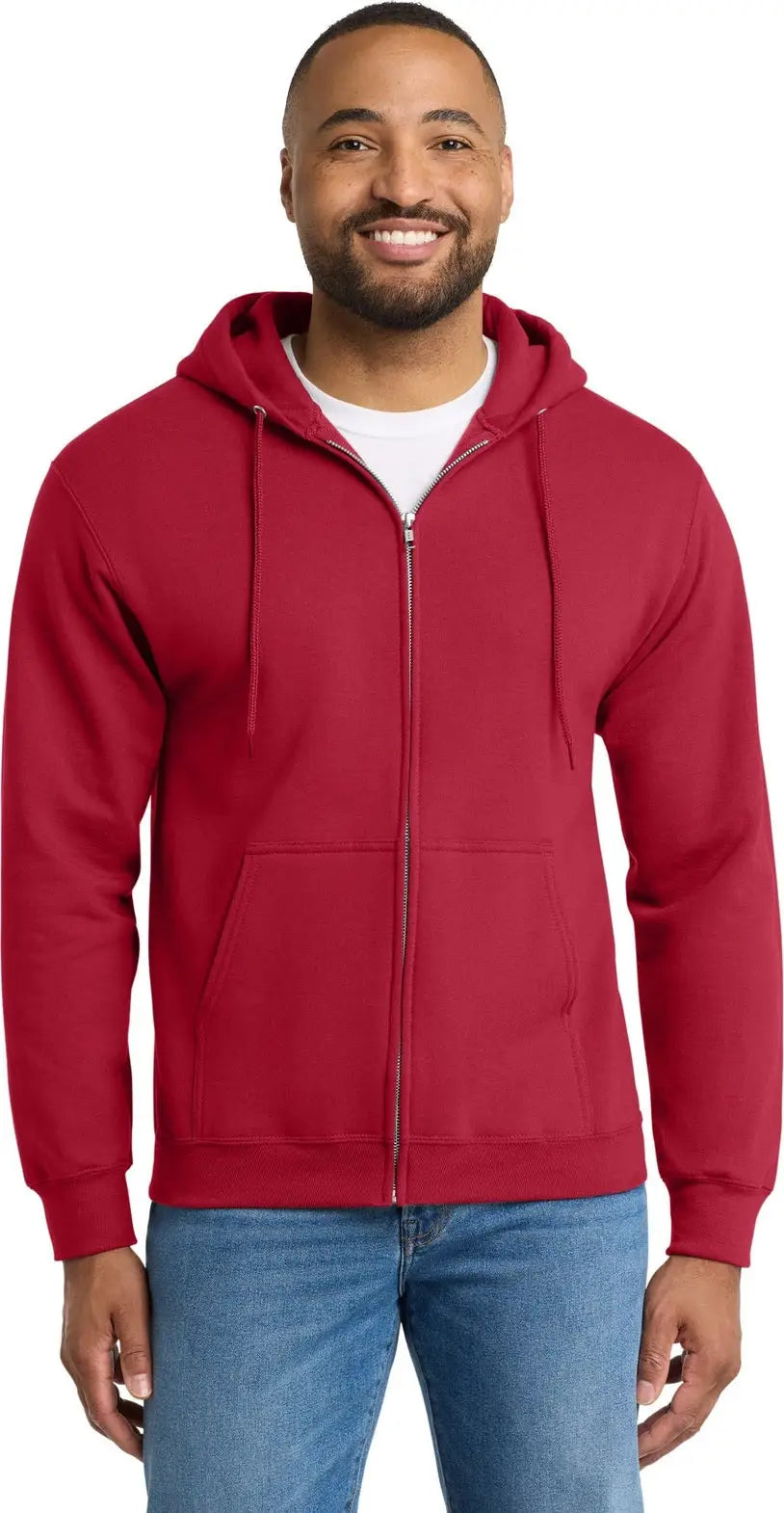 Port & Company Pc90zht co Tall Essential Fleece Full-zip Hooded Sweatshirt - Red
