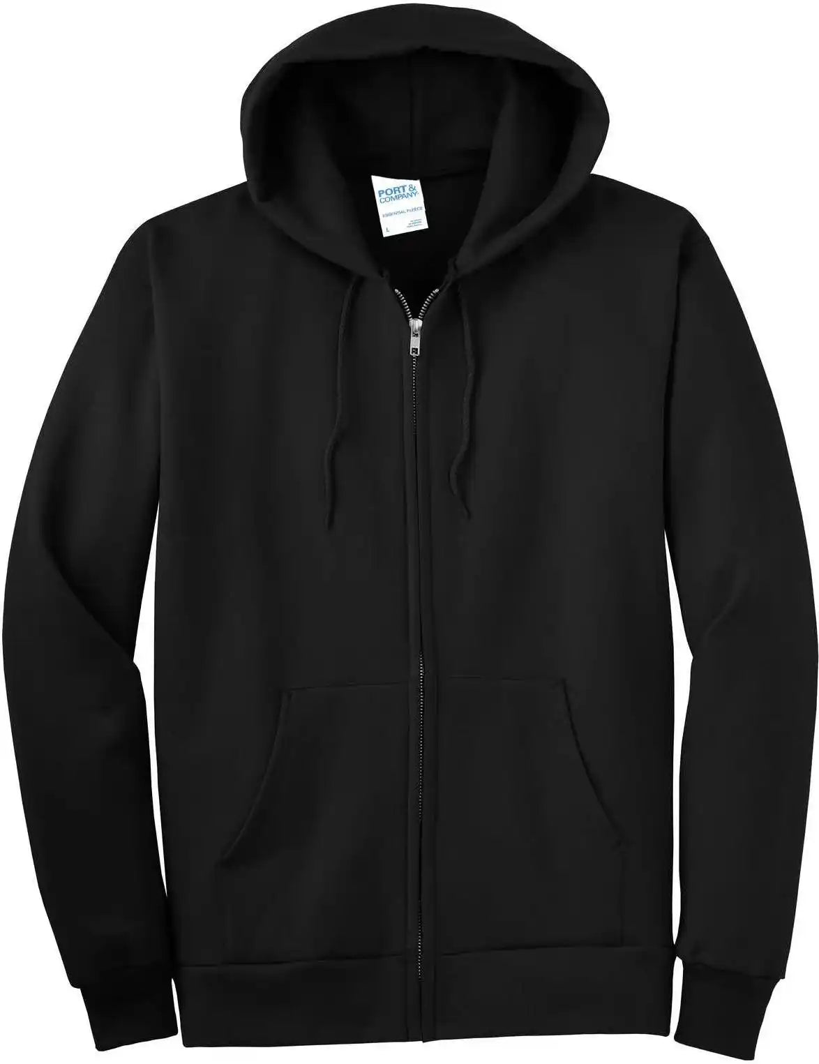 Port & Company Pc90zht Tall Essential Fleece Full Zip Hooded Sweatshirt Jet Black