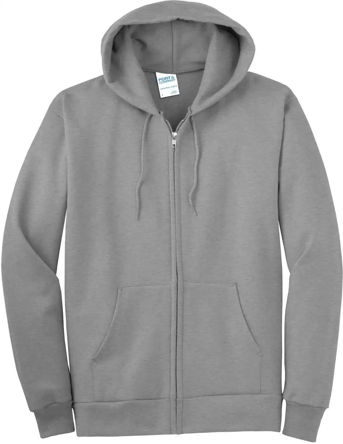 Port & Company Pc90zht Tall Essential Fleece Full Zip Hooded Sweatshirt Athletic Heather