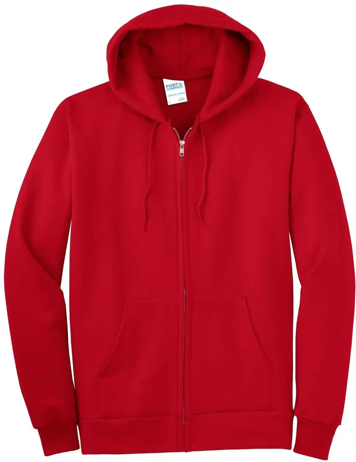 Port &amp; Company Pc90zht Tall Essential Fleece Full-zip Hooded Sweatshirt - Red
