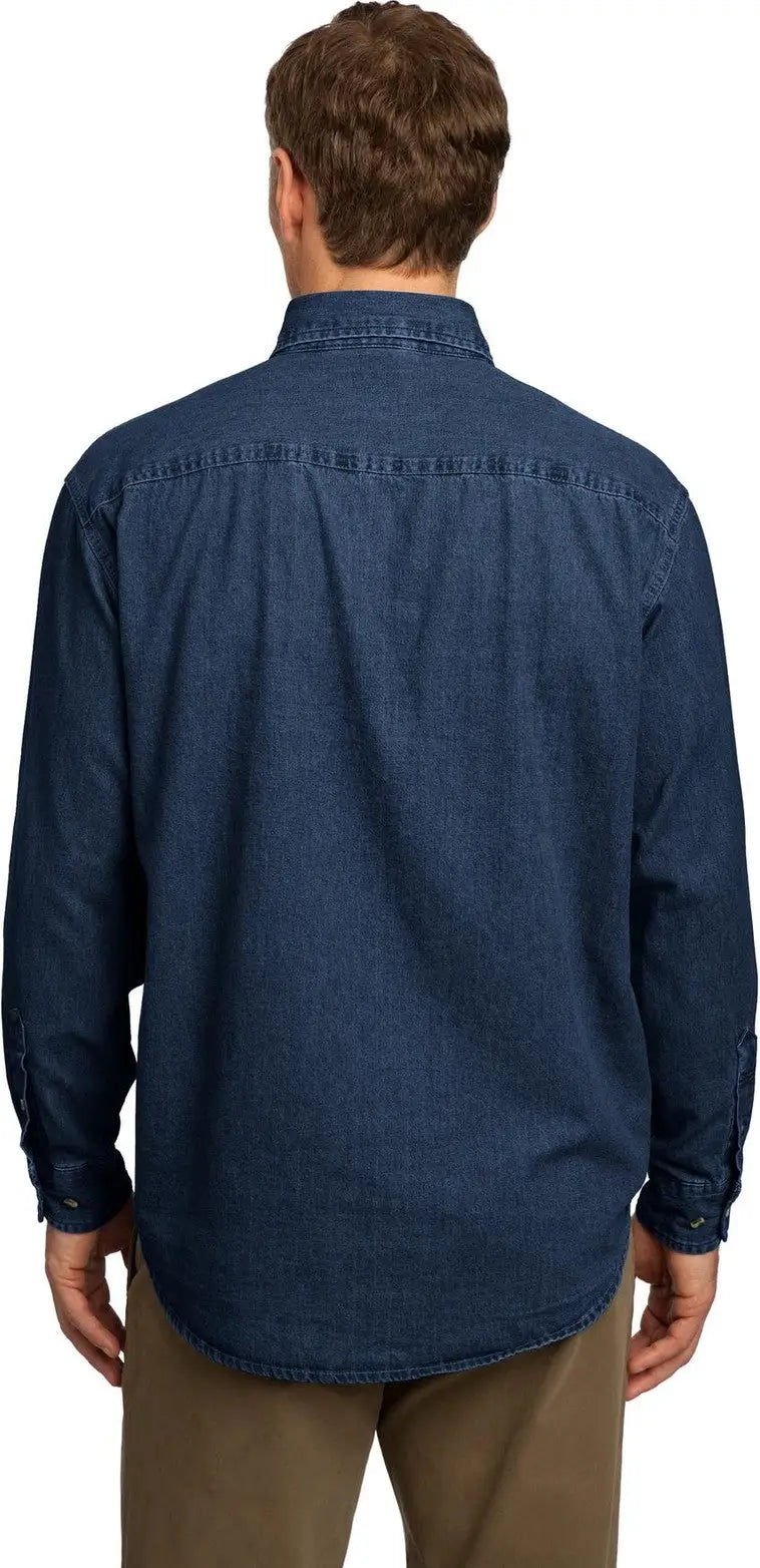 Port & Company Sp10 co Long Sleeve Value Denim Shirt - Ink Blue