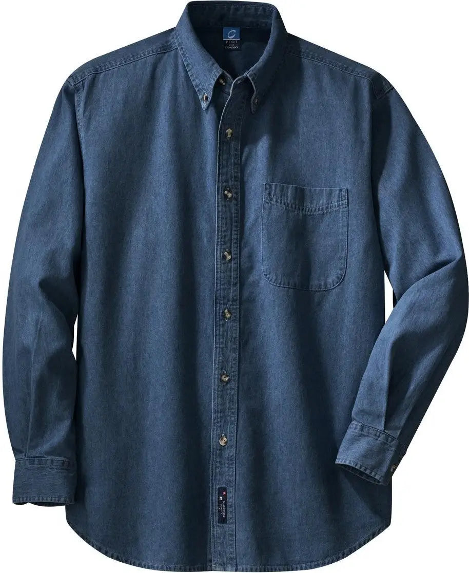 Port & Company Sp10 co Long Sleeve Value Denim Shirt - Ink Blue