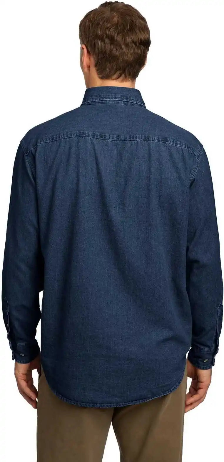 Port & Company Sp10 Long Sleeve Value Denim Shirt - Ink Blue