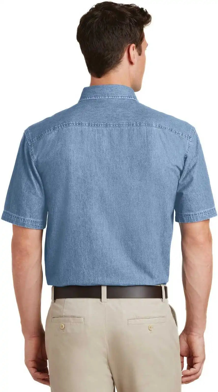 Port &amp; Company Sp11 Short Sleeve Value Denim Shirt Faded Blue