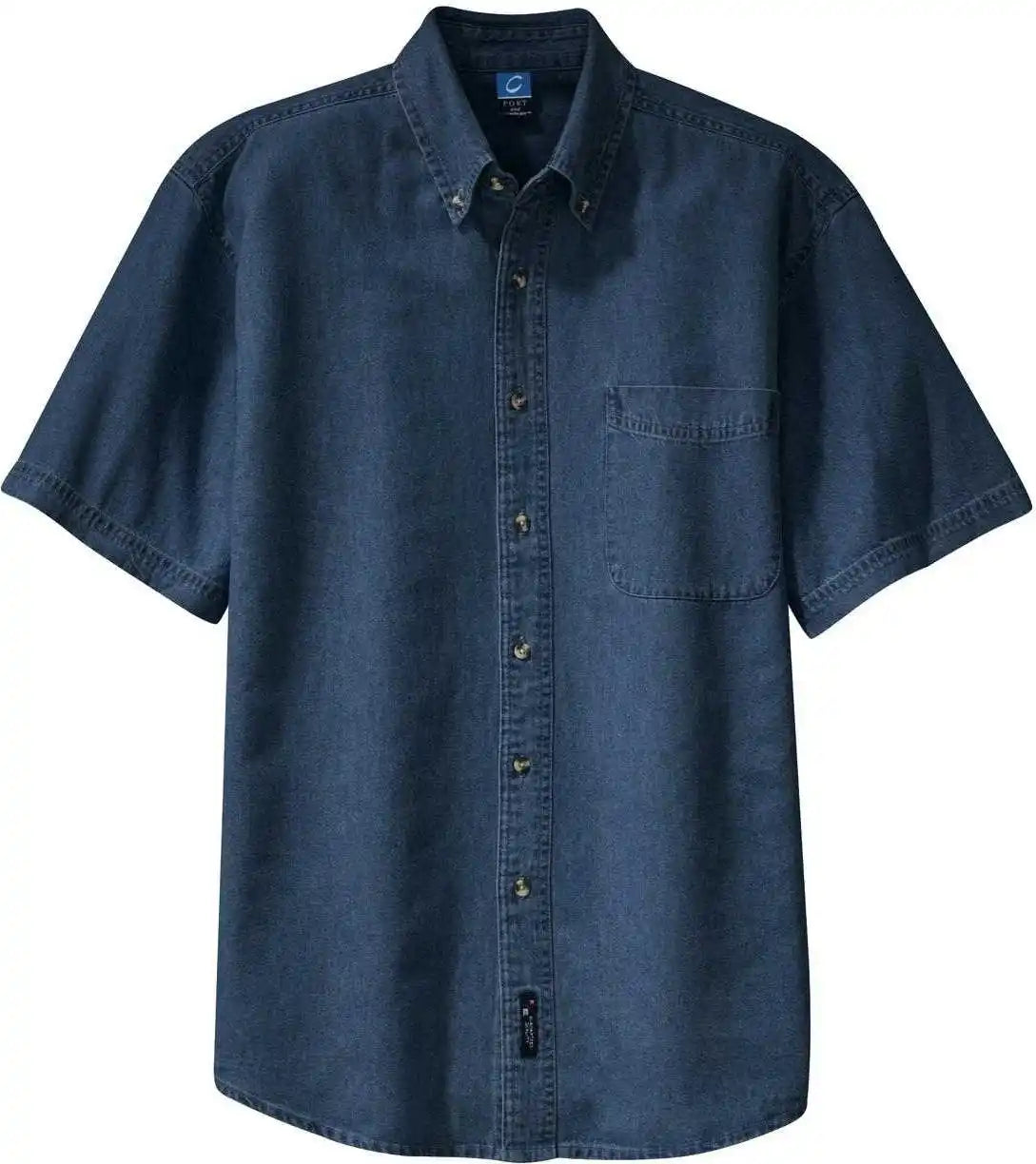 Port &amp; Company Sp11 Short Sleeve Value Denim Shirt Ink Blue