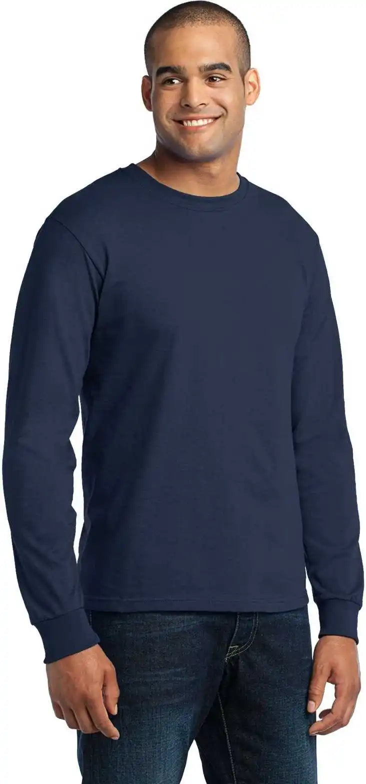Port &amp; Company Usa100ls Long Sleeve All-american Tee - Navy
