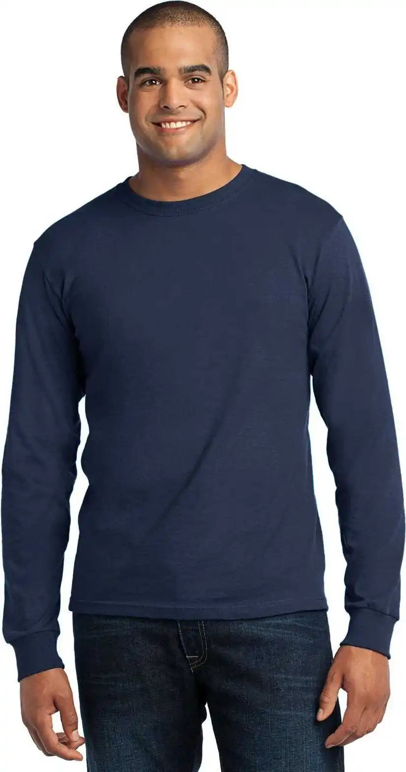 Port &amp; Company Usa100ls Long Sleeve All-american Tee - Navy