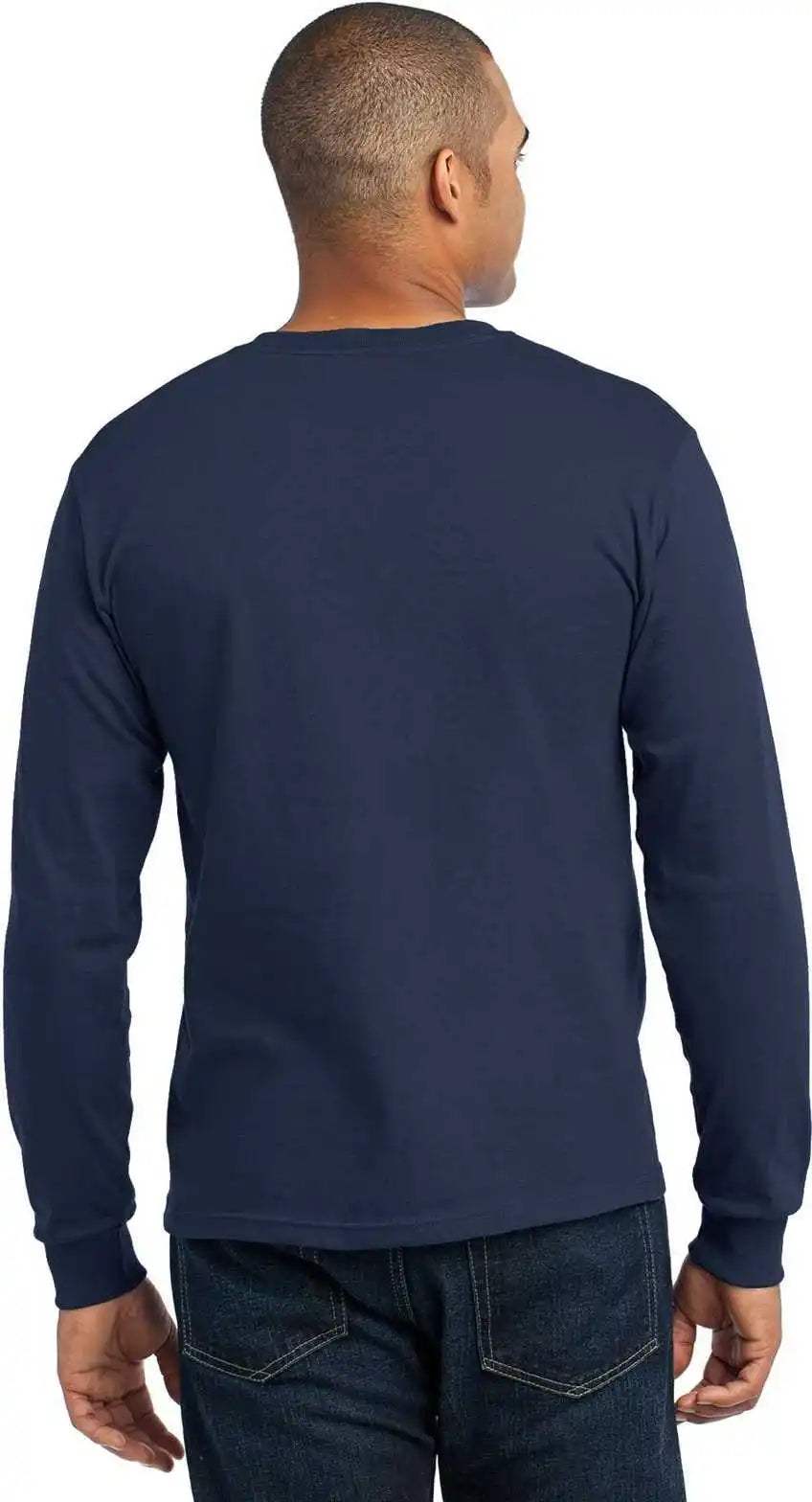Port & Company Usa100ls Long Sleeve All-american Tee - Navy