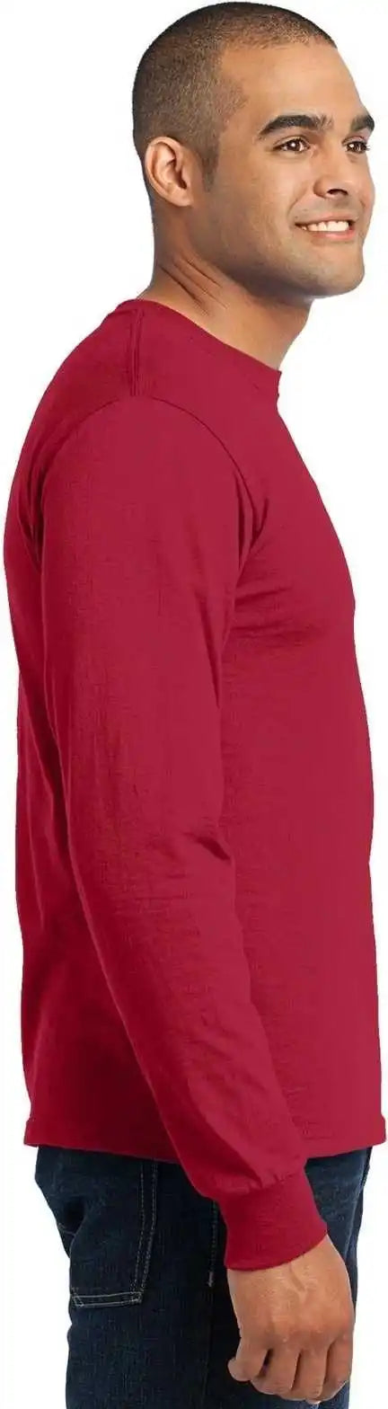 Port & Company Usa100ls Long Sleeve All-american Tee - Red