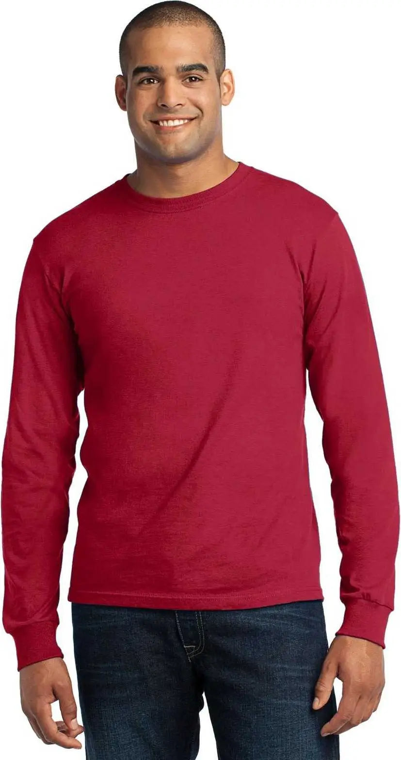 Port & Company Usa100ls Long Sleeve All-american Tee - Red