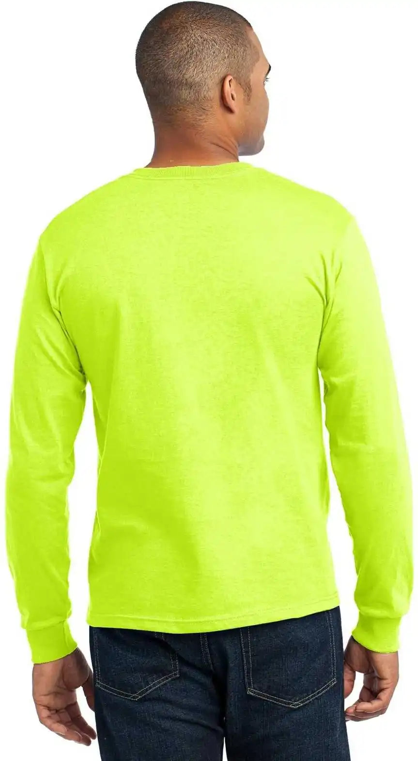 Port & Company Usa100ls Long Sleeve All-american Tee - Safety Green