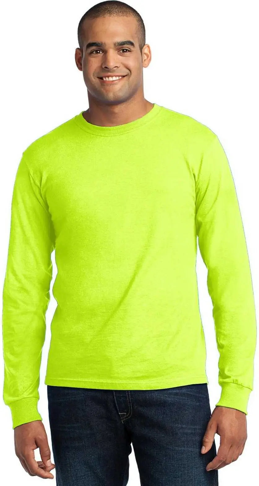 Port & Company Usa100ls Long Sleeve All-american Tee - Safety Green