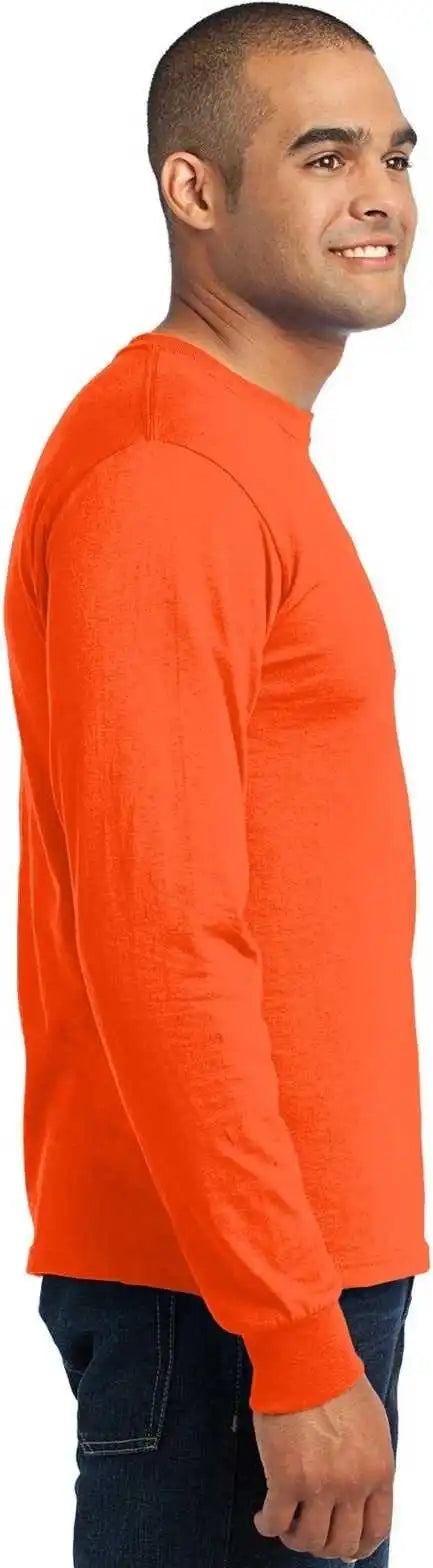 Port & Company Usa100ls Long Sleeve All-american Tee - Safety Orange