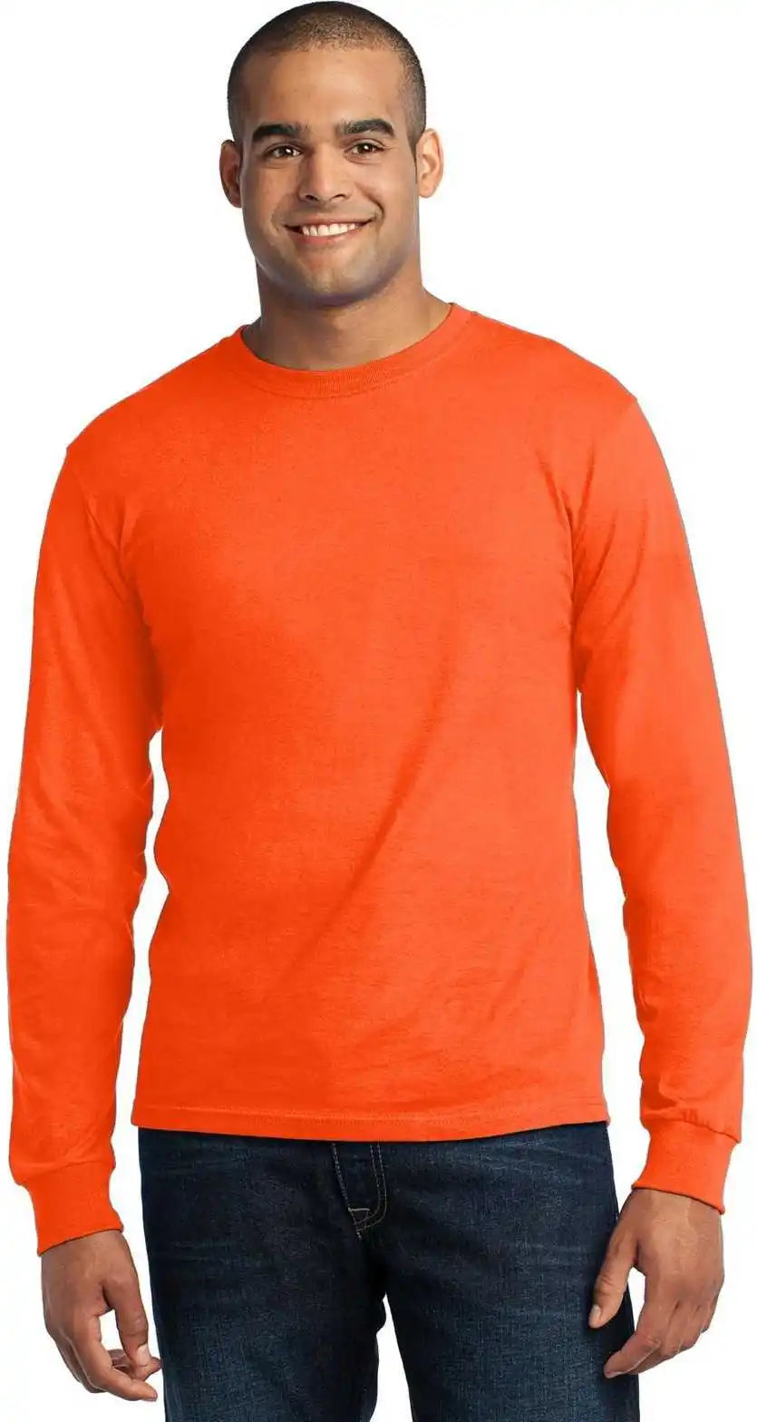 Port & Company Usa100ls Long Sleeve All-american Tee - Safety Orange