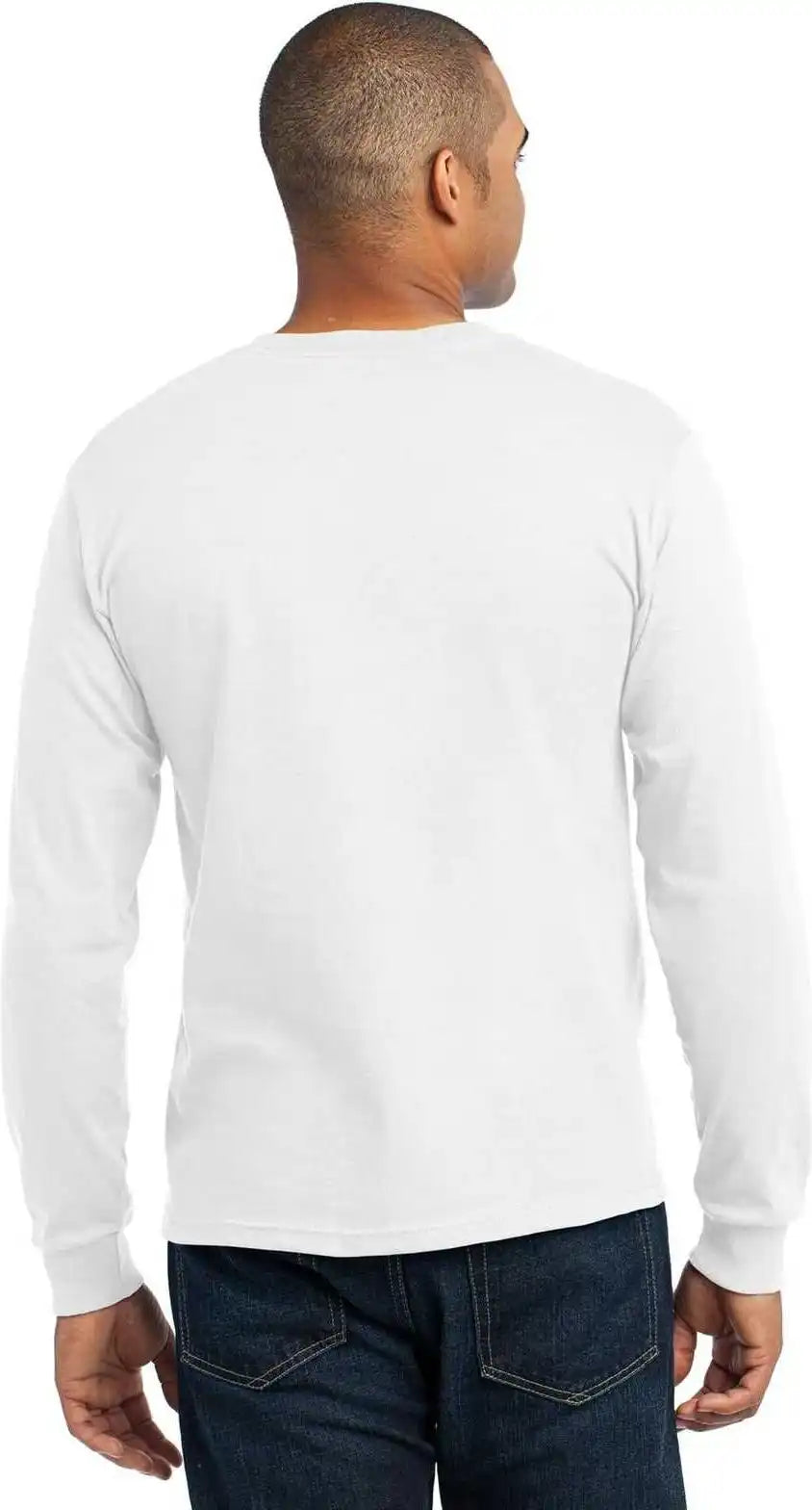 Port &amp; Company Usa100ls Long Sleeve All-american Tee - White